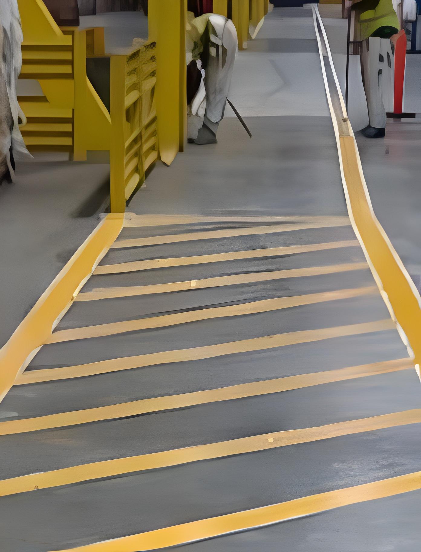 Durable Line Stripping Project in a Warehouse Located in San Pedro CA.