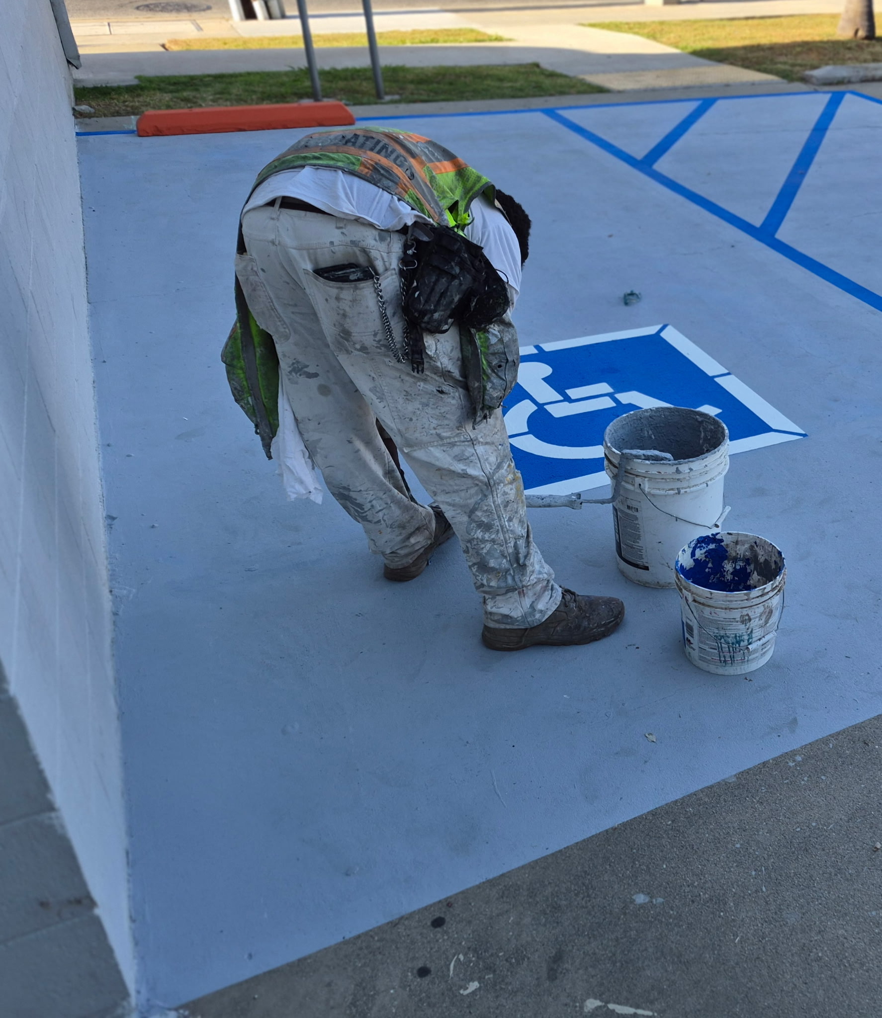 Professional Handicap Stall Repaint in Santa Fe Springs, CA