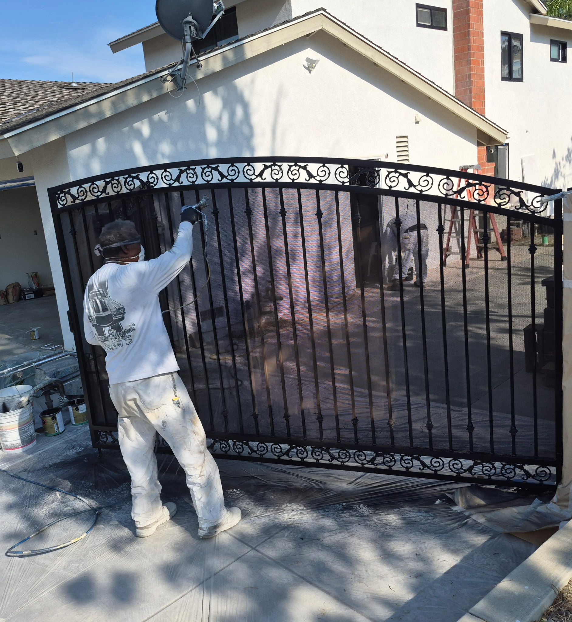 Refinished Wrought Iron Gate Repaint in Yorba Linda, CA.
